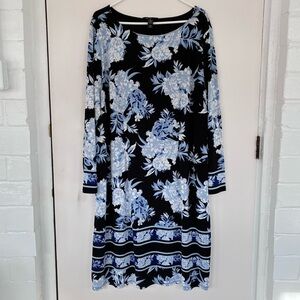 INC International Concepts Black and Blue Floral Dress